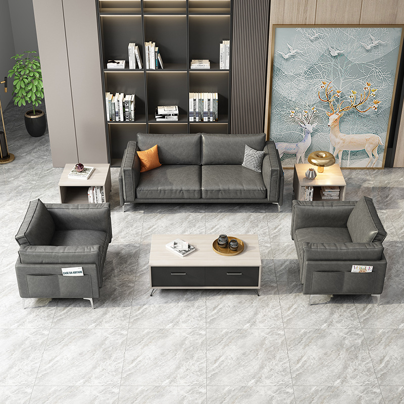 Office Furniture For Sale - Nowoczesna, prosta sofa biurowa z stolikiem,